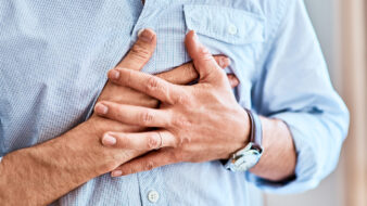 man with chest pains