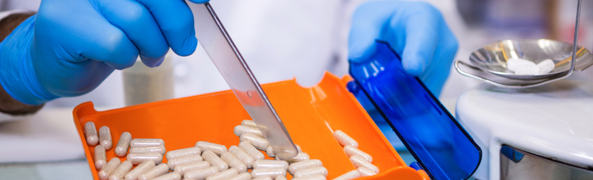 Pharmacist preparing medication