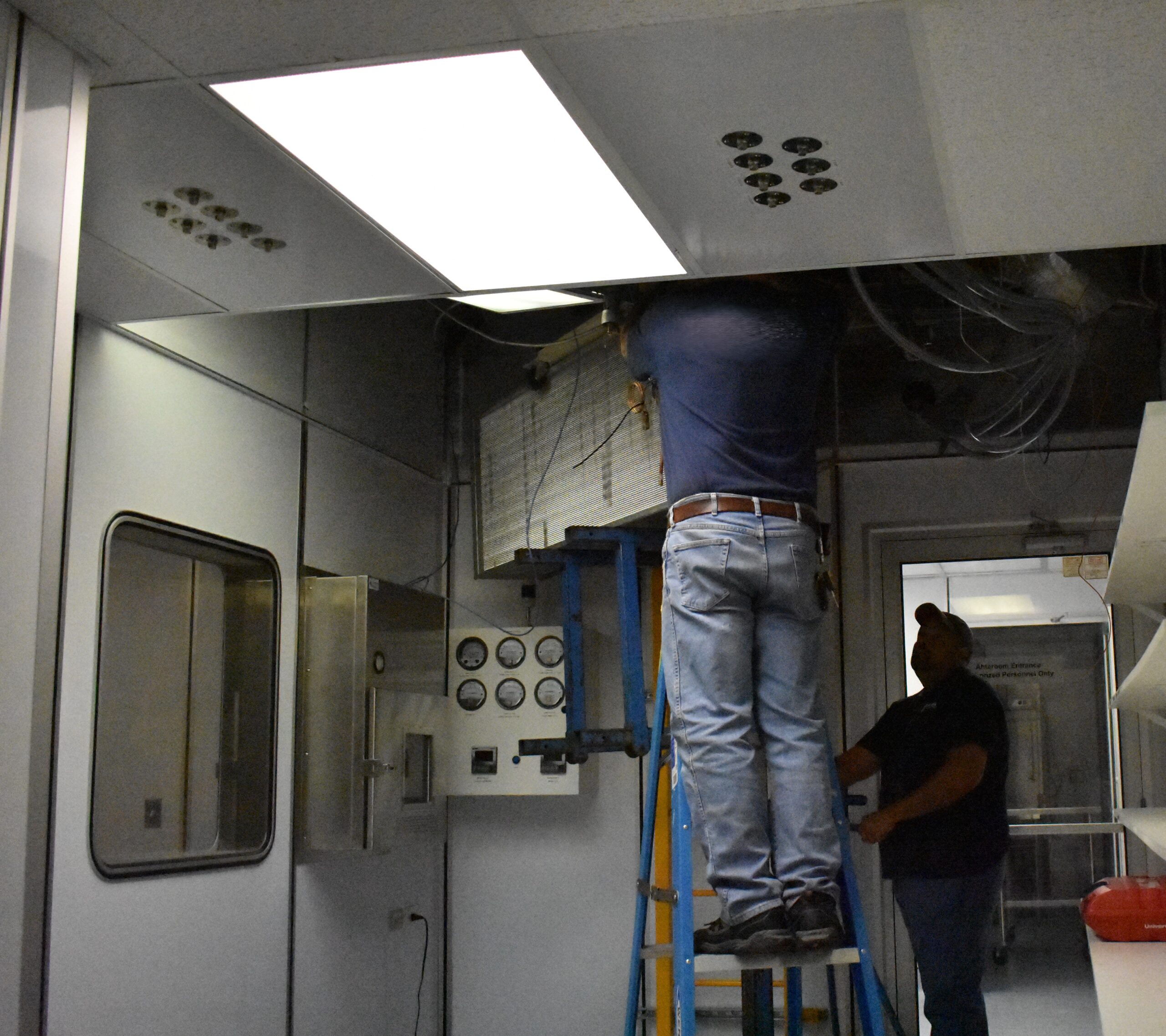 contractors working in cleanroom